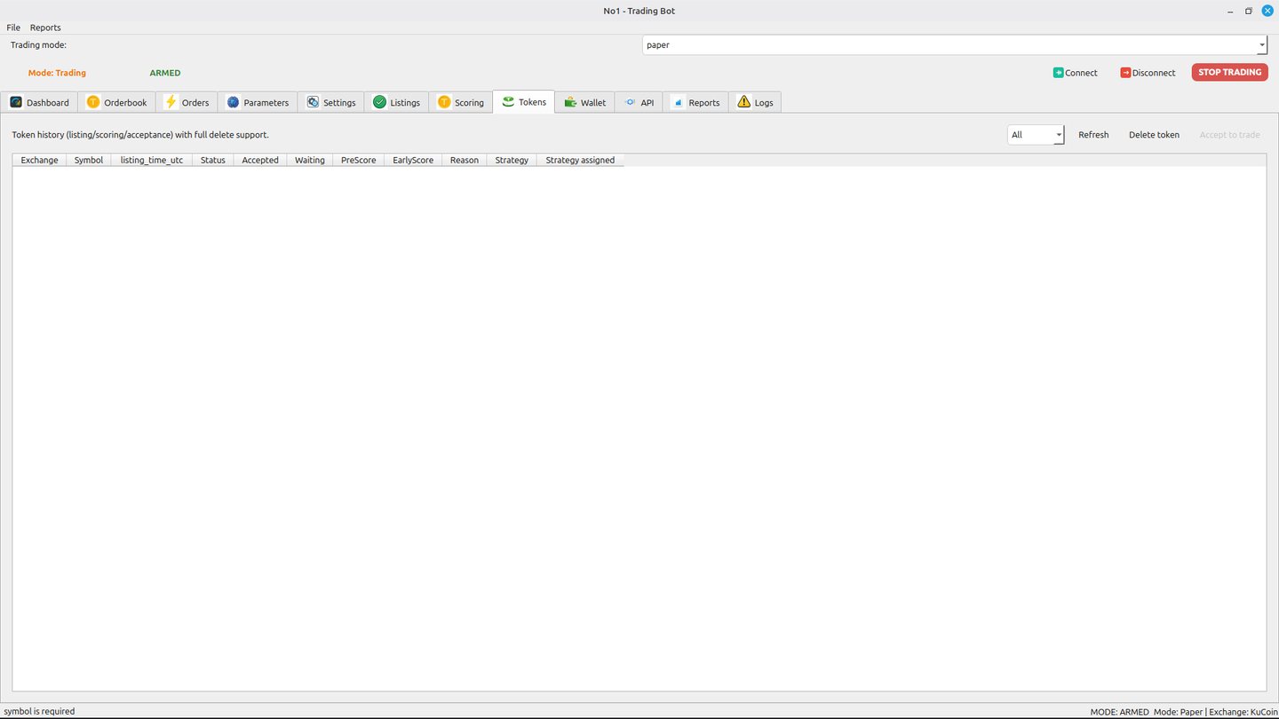 Tokens screenshot